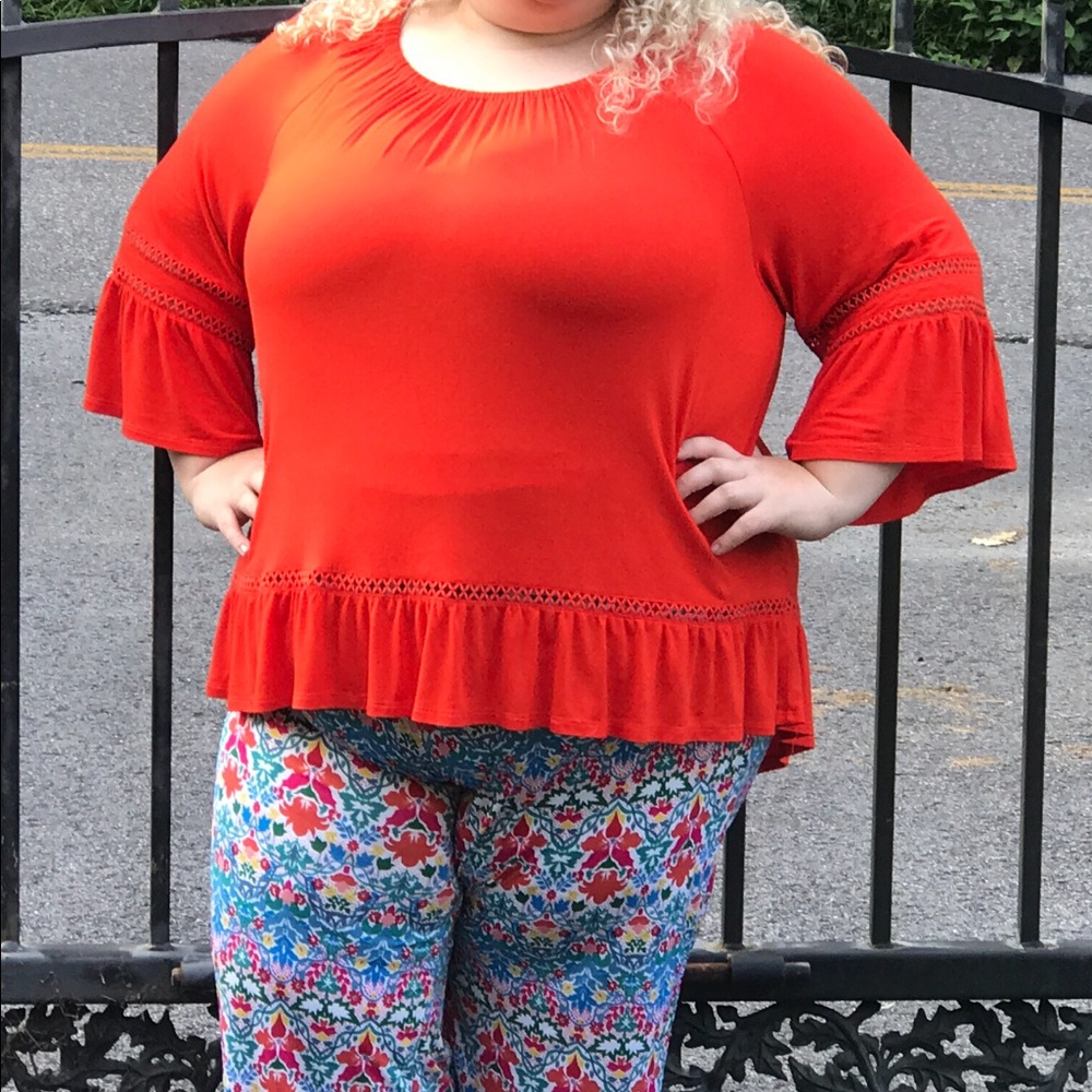 New Directions Plus Size Orange Top